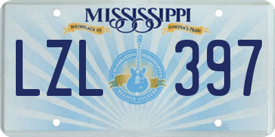 MS license plate LZL397