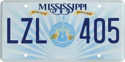 MS license plate LZL405