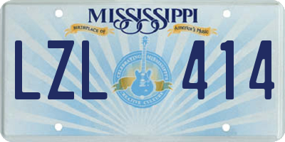 MS license plate LZL414