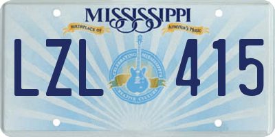 MS license plate LZL415