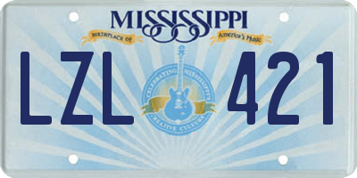 MS license plate LZL421