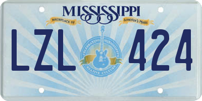 MS license plate LZL424