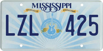 MS license plate LZL425
