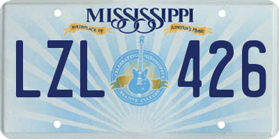 MS license plate LZL426