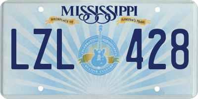 MS license plate LZL428