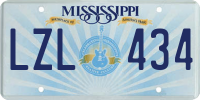 MS license plate LZL434