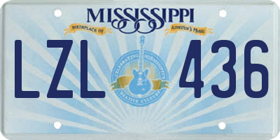MS license plate LZL436
