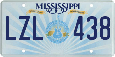 MS license plate LZL438