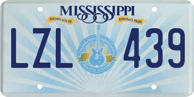 MS license plate LZL439