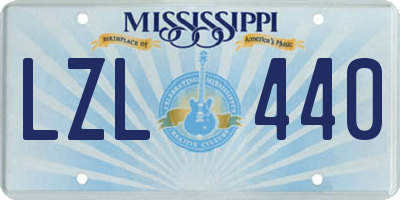 MS license plate LZL440