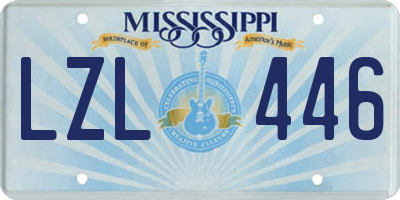MS license plate LZL446