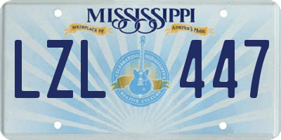 MS license plate LZL447