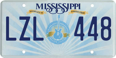 MS license plate LZL448