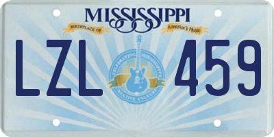 MS license plate LZL459