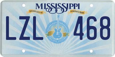 MS license plate LZL468