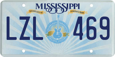 MS license plate LZL469