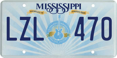 MS license plate LZL470