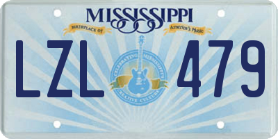 MS license plate LZL479