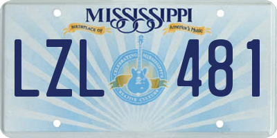 MS license plate LZL481