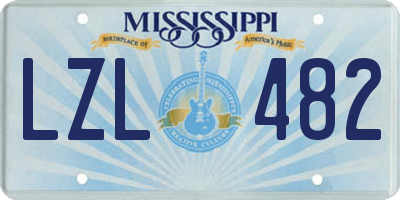 MS license plate LZL482