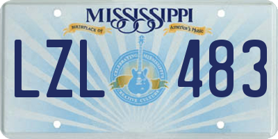 MS license plate LZL483