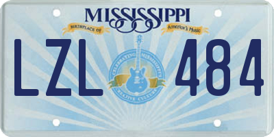 MS license plate LZL484