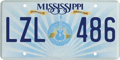 MS license plate LZL486