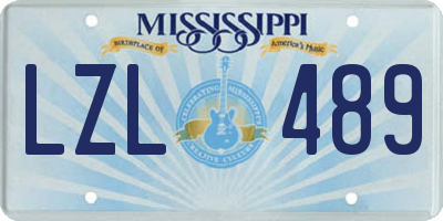 MS license plate LZL489