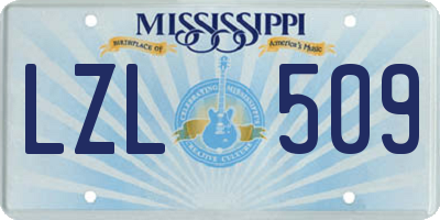 MS license plate LZL509