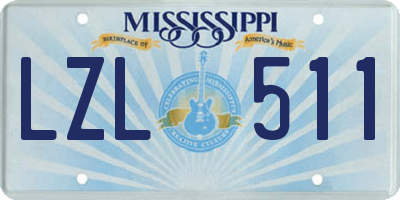 MS license plate LZL511