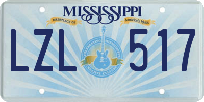 MS license plate LZL517