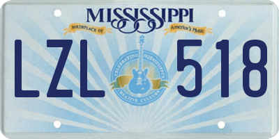MS license plate LZL518