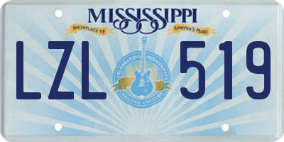 MS license plate LZL519