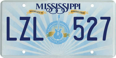 MS license plate LZL527