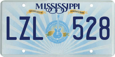 MS license plate LZL528