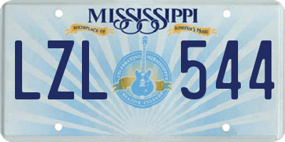 MS license plate LZL544