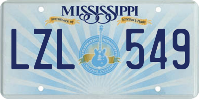 MS license plate LZL549
