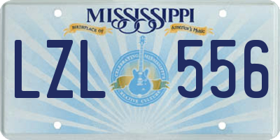 MS license plate LZL556