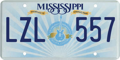 MS license plate LZL557