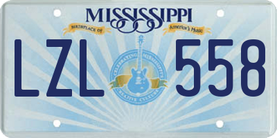 MS license plate LZL558