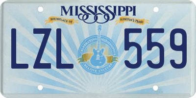 MS license plate LZL559