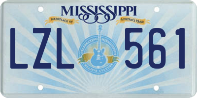 MS license plate LZL561