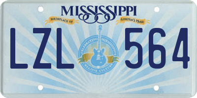 MS license plate LZL564
