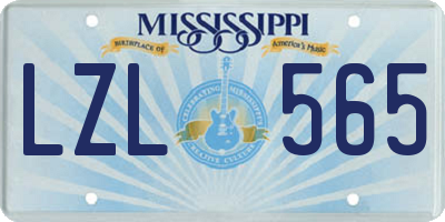 MS license plate LZL565