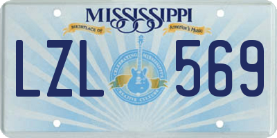 MS license plate LZL569