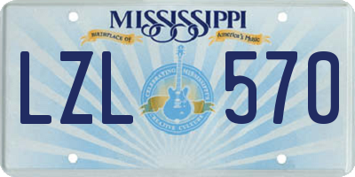 MS license plate LZL570