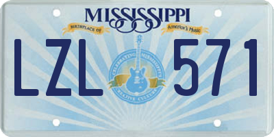 MS license plate LZL571