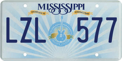 MS license plate LZL577
