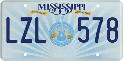 MS license plate LZL578
