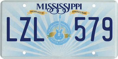 MS license plate LZL579